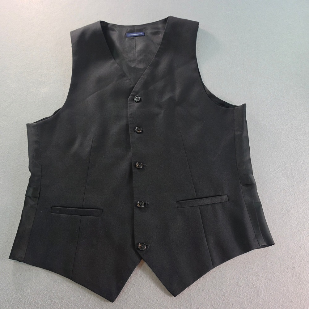 Stafford Performance Mens Black 100% Wool Suit Vest Waistcoat Size Medium Formal